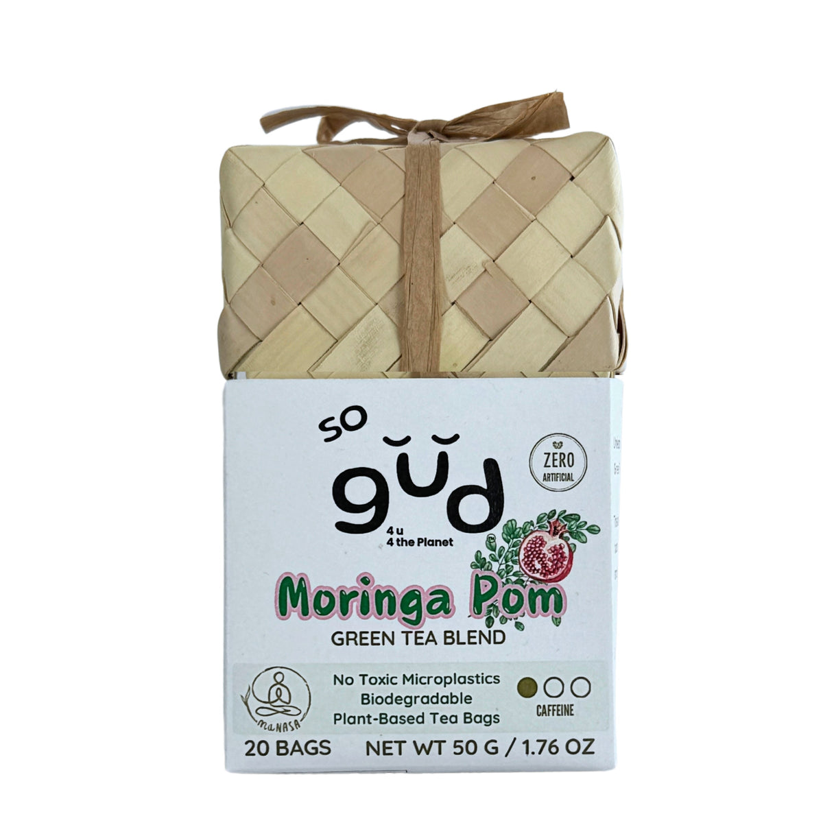 Moringa Pom Tea Green Tea Blend | Plant-based Tea Bags by so gud