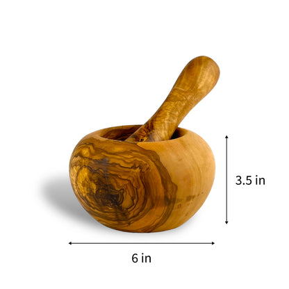 Rustic Olive Wood Mortar & Pestle, Kitchen Tools from Angel's Salumi & Truffles