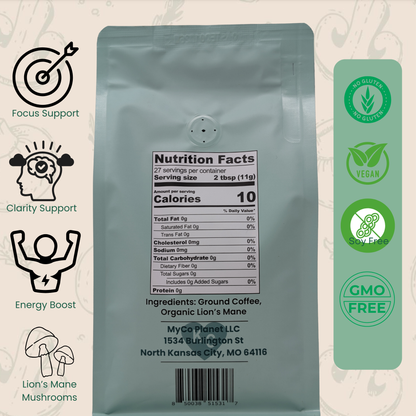 Lion’s Mane Organic Ground Coffee