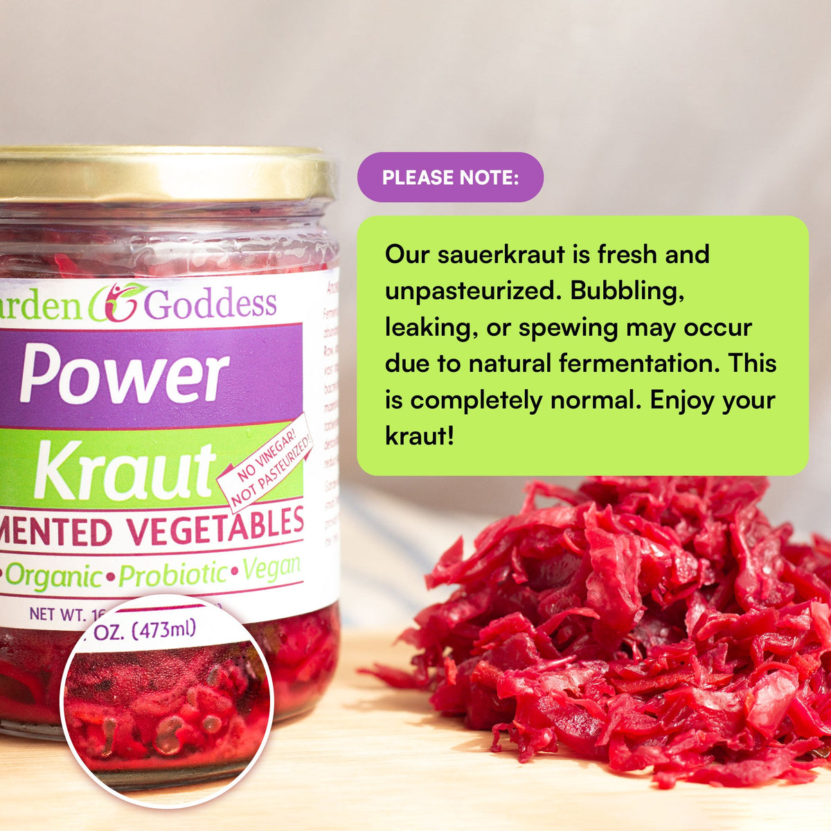 Two 16oz Sauerkrauts (Mix & Match), Pickled & Fermented from Garden Goddess
