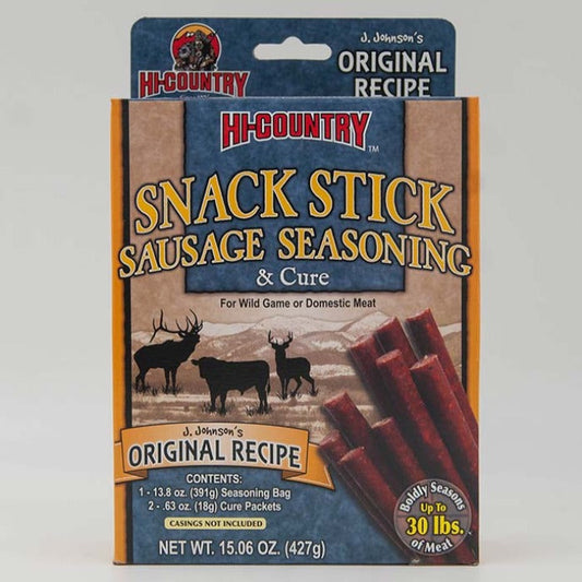 Wild Game Original Flavor Snack Stick Sausage Seasoning & Cure Kit, Wild Game Seasonings Kit from Hi-Country Snack Foods Inc.