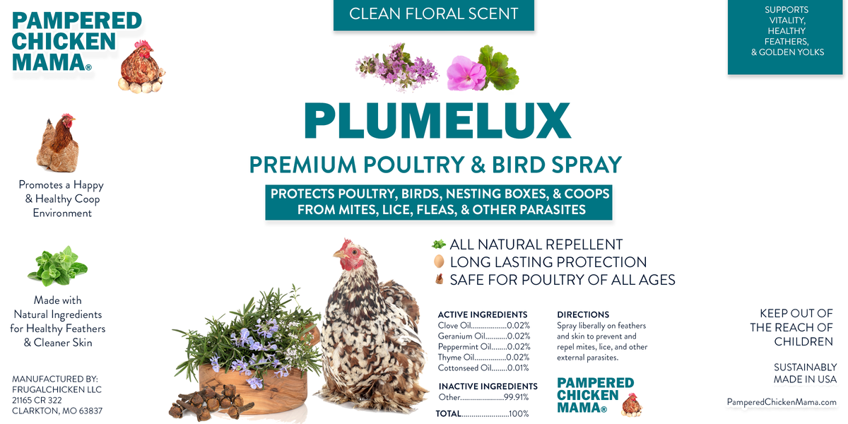 PlumeLux Premium Poultry Feather Spray: Deter Mites, Lice, & Fleas from Dahlia Pets