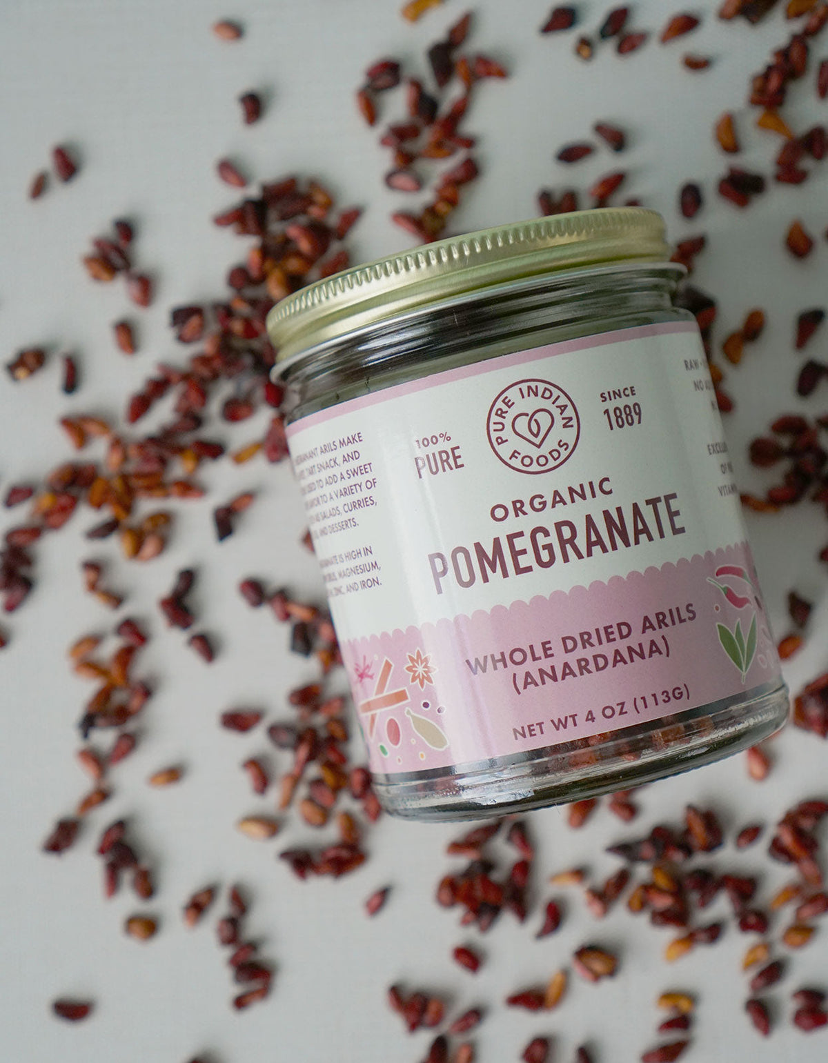 Pomegranate (Anardana) Whole Dried Arils, Certified Organic - 4 oz, image 3 of 7