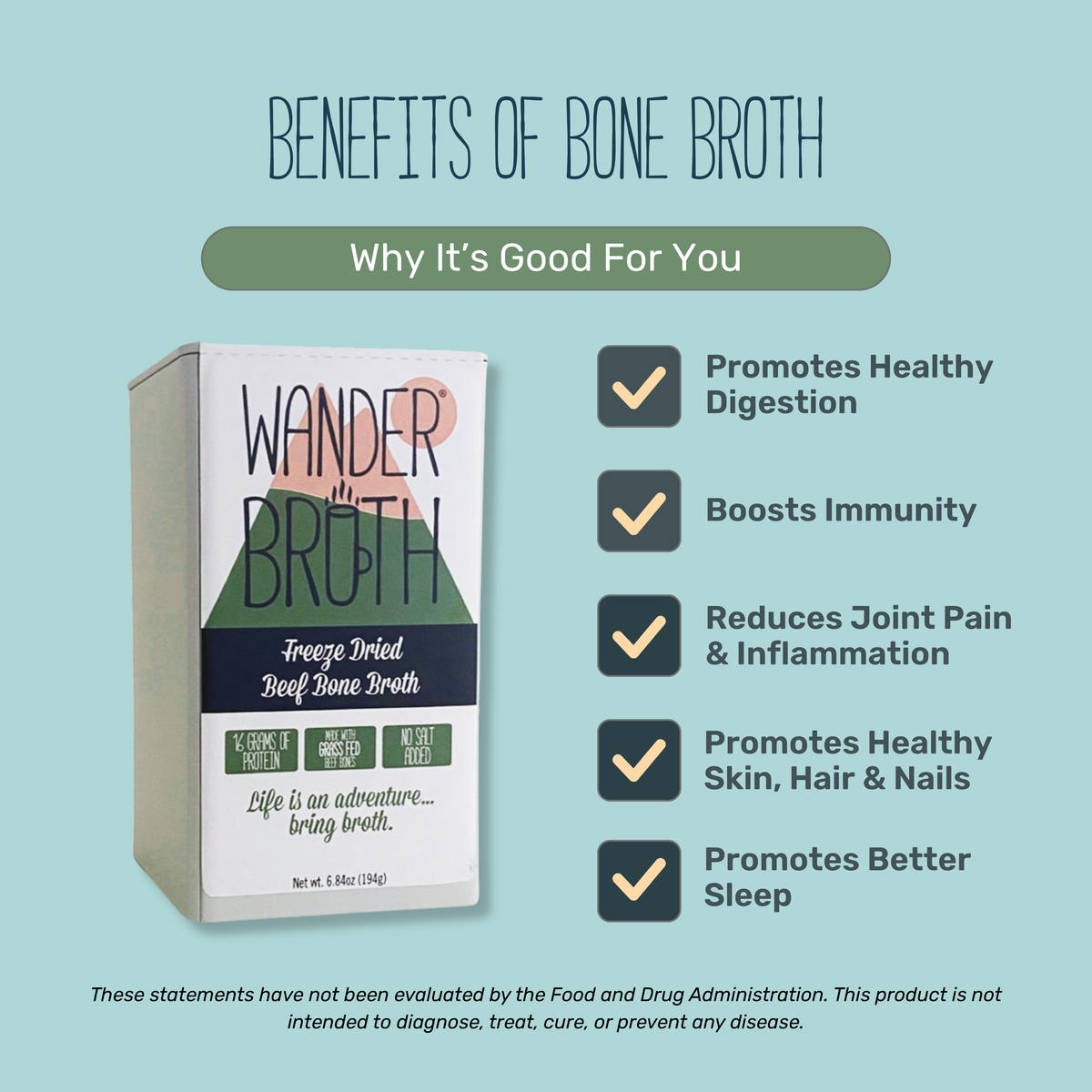 No Salt Added Grass-Fed Beef Bone Broth - Bulk