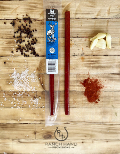 Elk Jerky Stick — Peppered, Meat from Ranch Hand Provisions