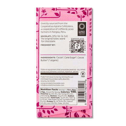 San Martin De Pangoa, Peru 85% Dark Chocolate, Confection from Xocolatl Small Batch Chocolate