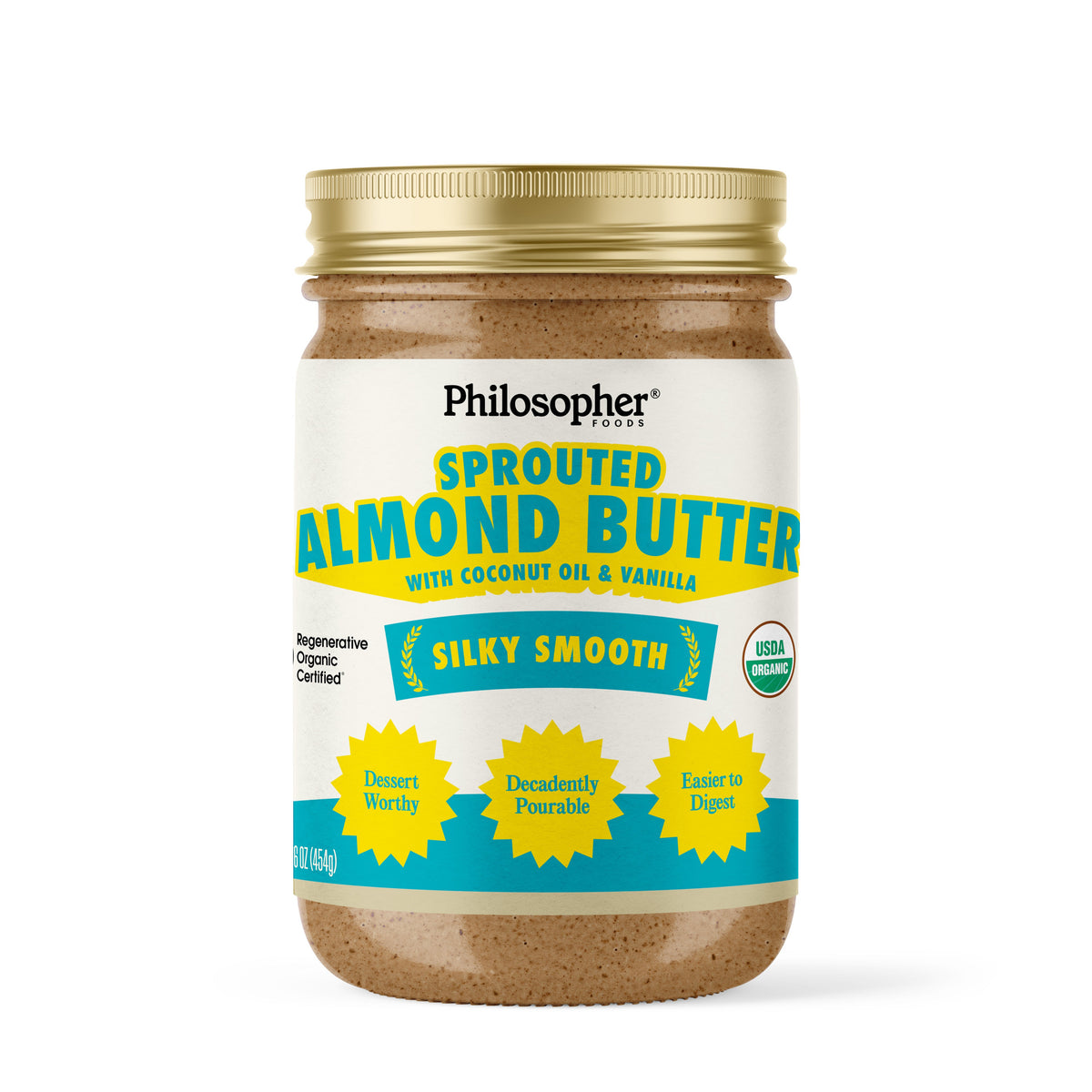 Silky Smooth Sprouted Almond Butter w/ Coconut Oil & Vanilla, image 2 of 4