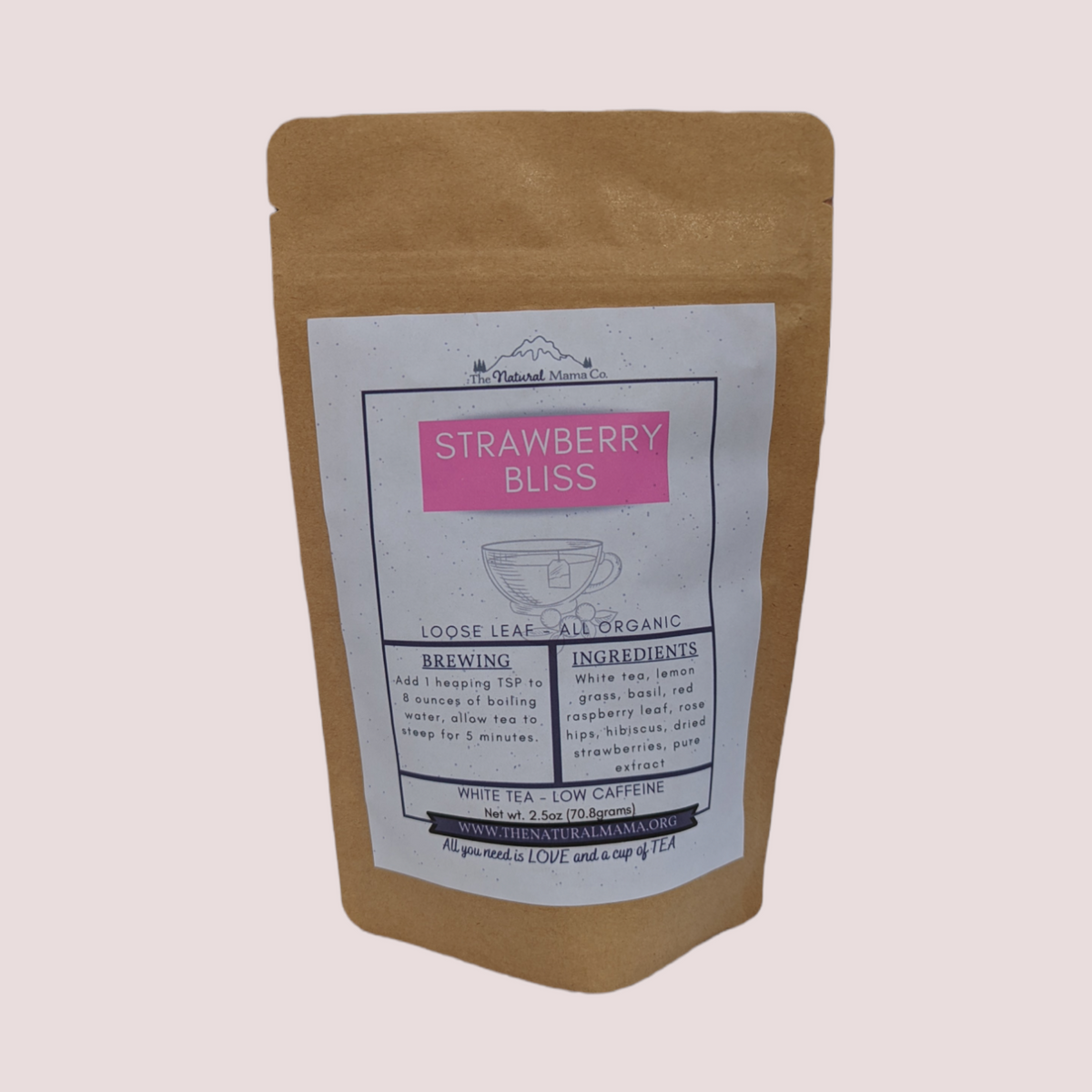 Strawberry Bliss, Tea from The Natural Mama Co
