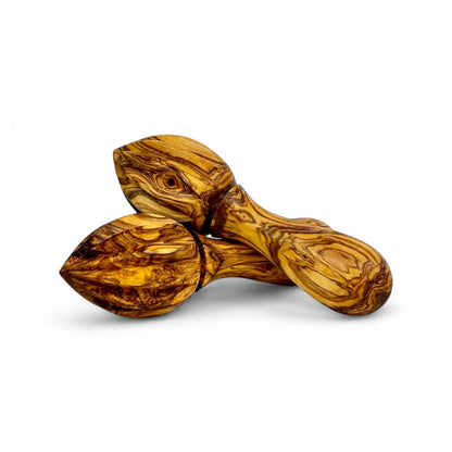 Rustic Olive Wood Lemon Juicer (6" Handheld Citrus Reamer)
