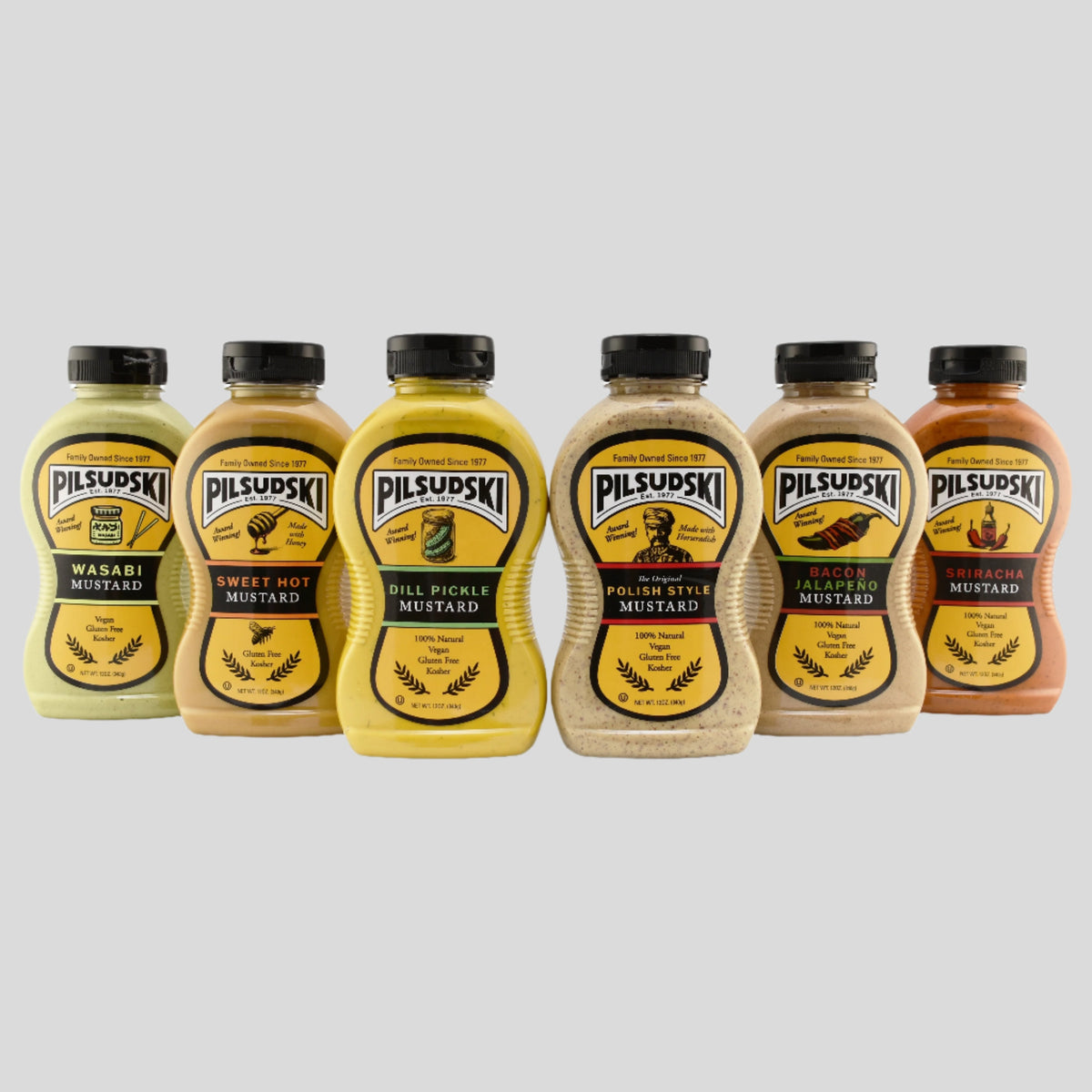 Mustard Sampler 6 Pack by Pilsudski Mustard