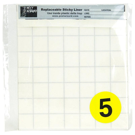 Pest Wizard Plastic Delta Trap Sticky Liner 5- Pack, Garden from Grow Organic