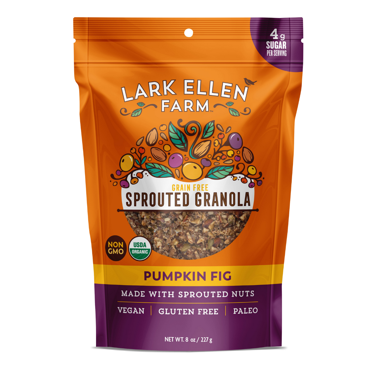 Pumpkin Fig Sprouted Granola by Lark Ellen Farm