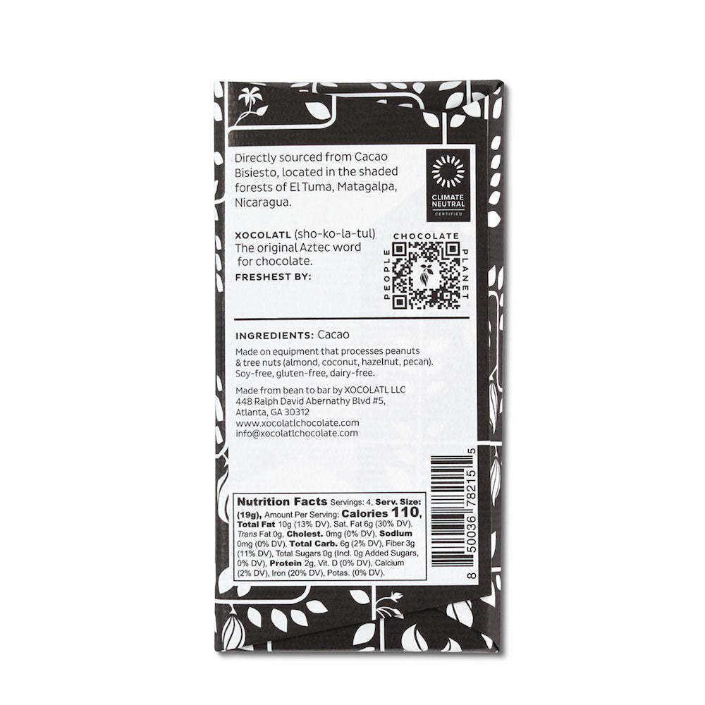 Pure 100% Dark Chocolate, Confection from Xocolatl Small Batch Chocolate