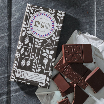 Pure 100% Dark Chocolate, Confection from Xocolatl Small Batch Chocolate