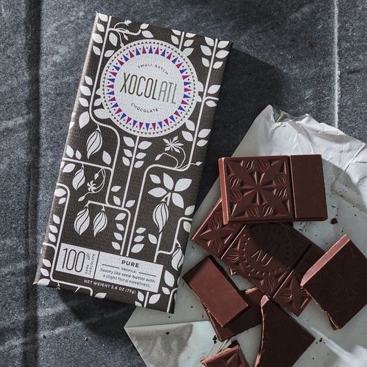 Pure 100% Dark Chocolate, Confection from Xocolatl Small Batch Chocolate