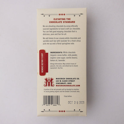 Lemon Lavender White Chocolate, Confection from MaverickChocolate
