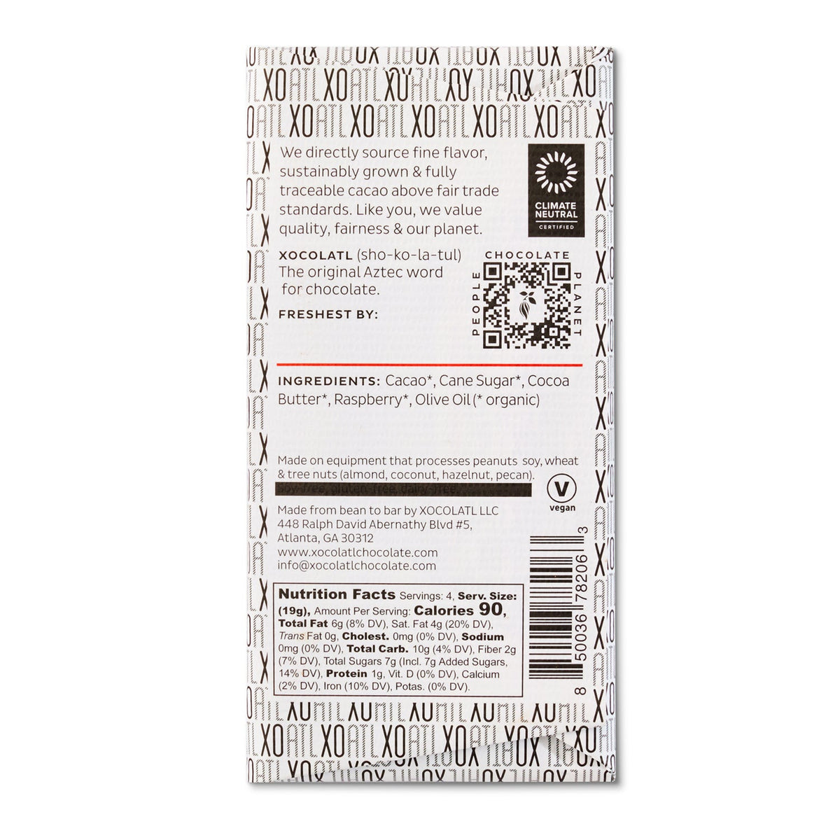 Ripple Effect Sweet & Smoky Dark Chocolate Bar, Confection from Xocolatl Small Batch Chocolate