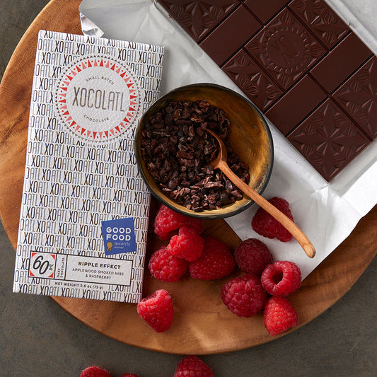 Ripple Effect Sweet & Smoky Dark Chocolate Bar, Confection from Xocolatl Small Batch Chocolate