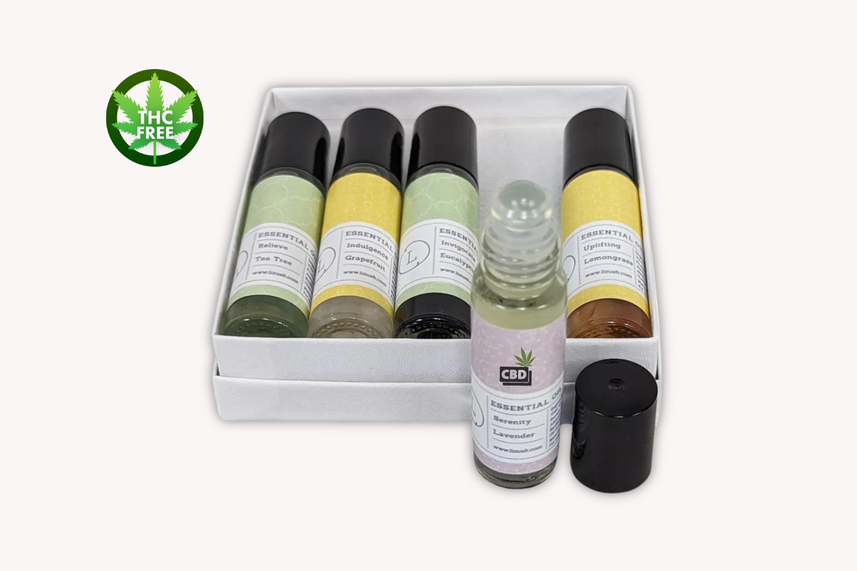 CBD Essential Oils Roll-On set with Crystals and CBD (THC free), Health & Beauty from Lizush