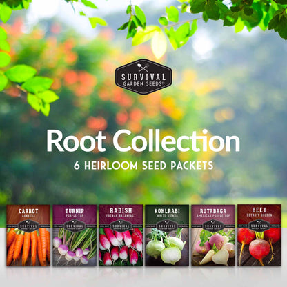Root Vegetable Seed Collection – Cool-Season Carrots, Turnips, Radishes, Kohlrabi, Rutabagas & Golden Beets