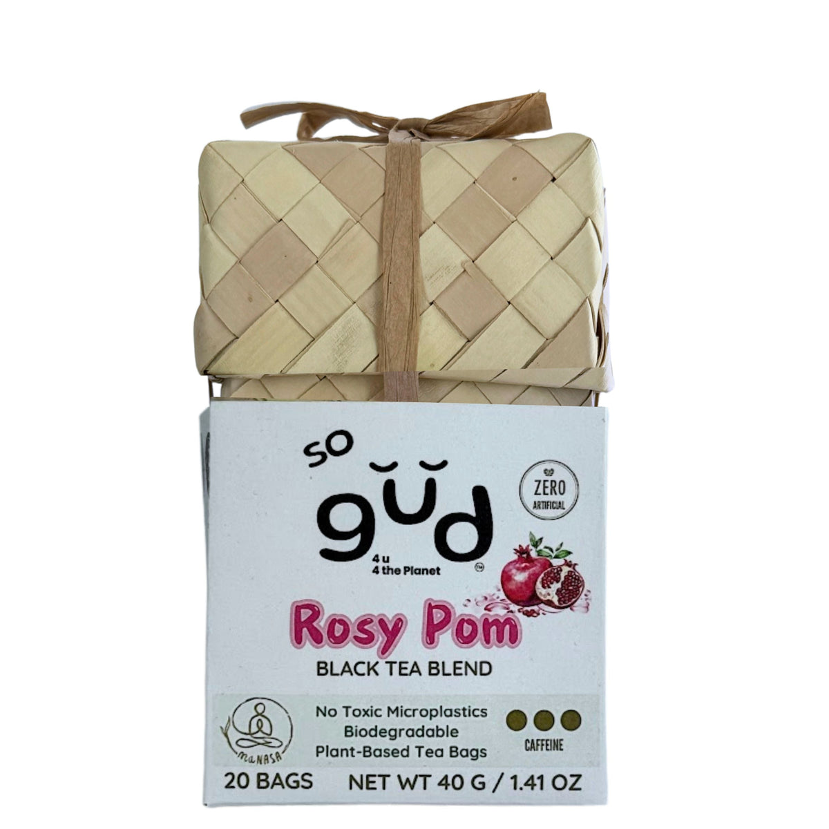 Rosy Pom Black Tea Blend | Plant-based Tea Bags by so gud