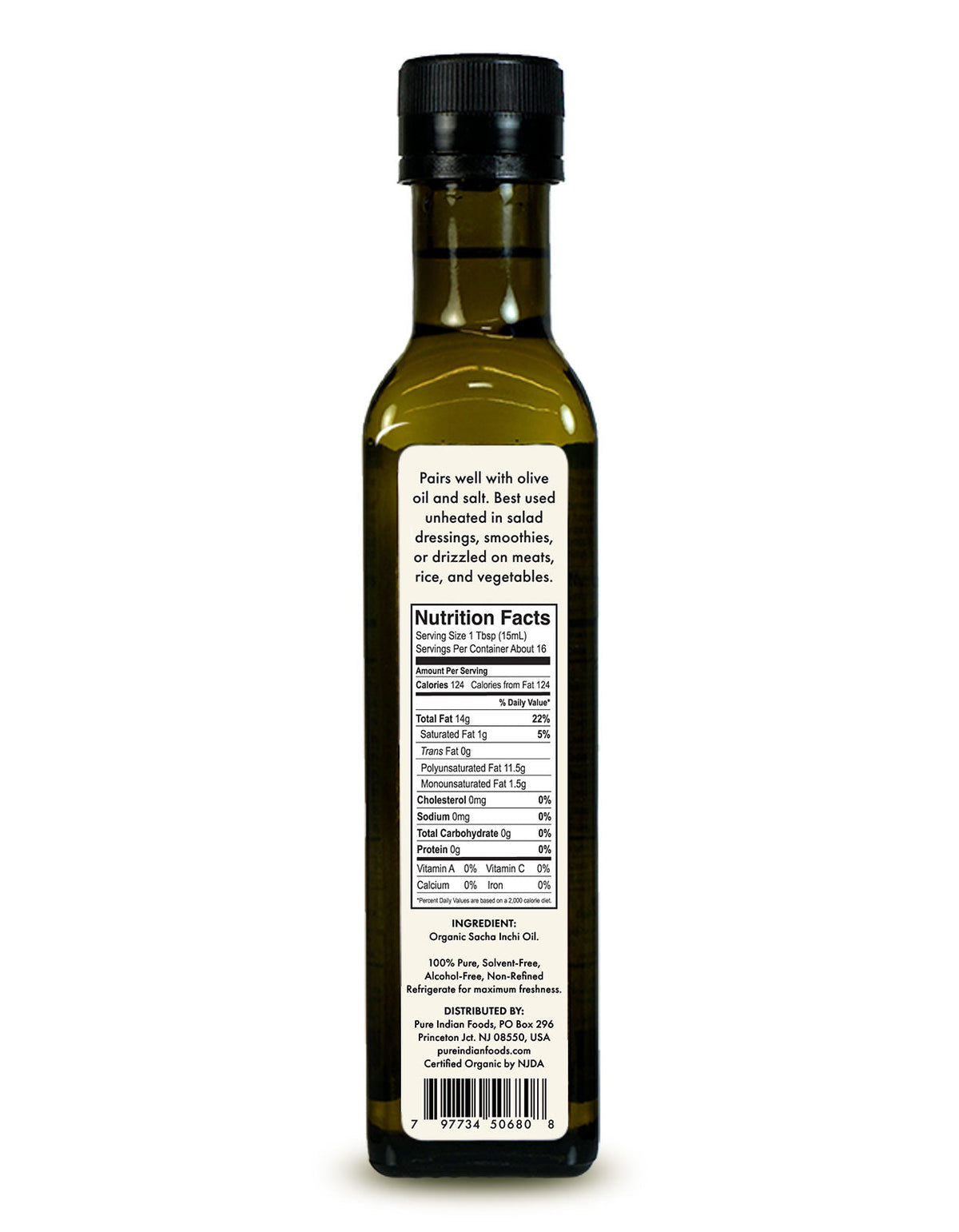 Sacha Inchi Oil, Cold Pressed, Virgin & Certified Organic - 250 mL, image 2 of 6