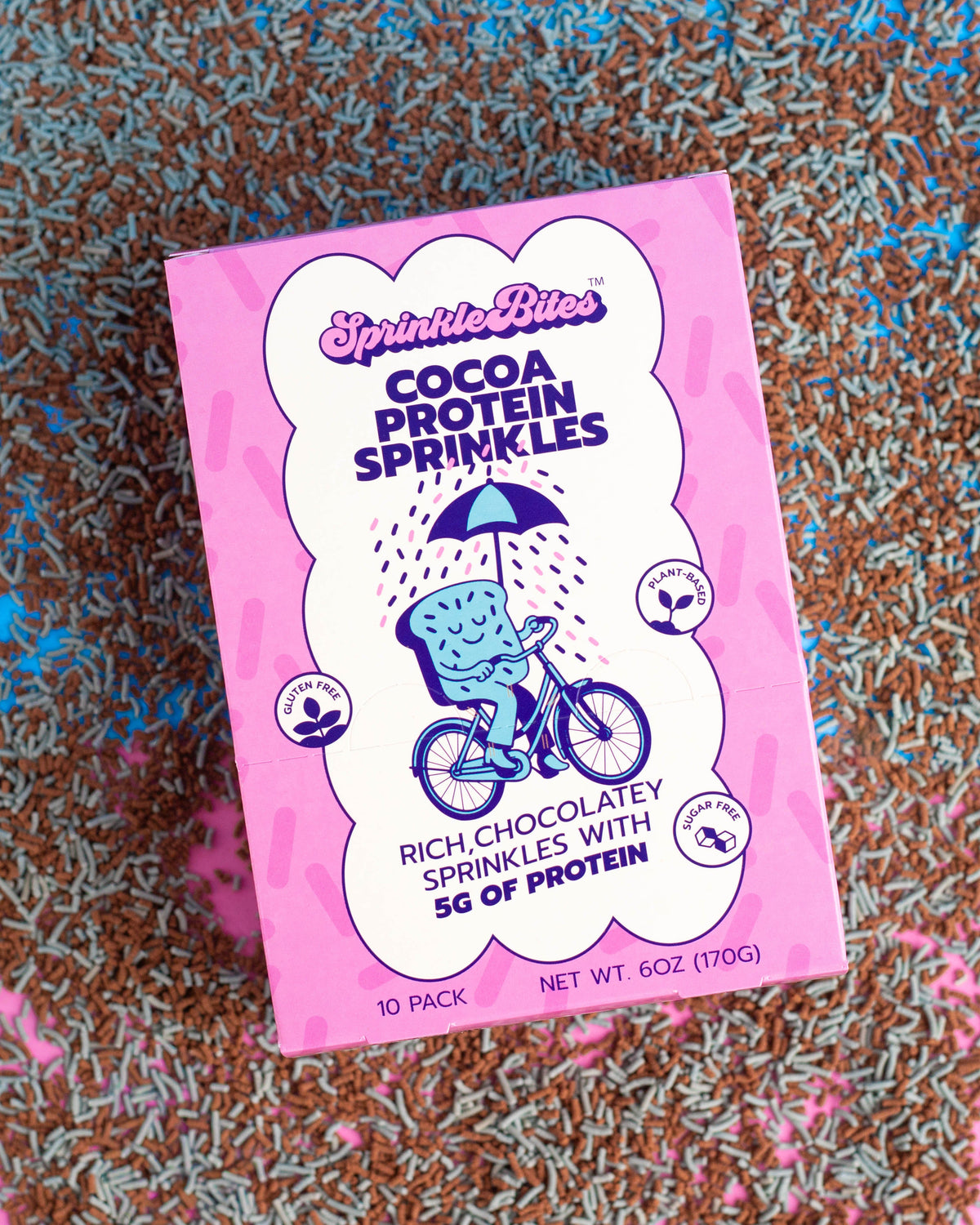 Cocoa SprinkleBites™ (10-Pack) | Chocolate Protein Sprinkles, Plant-Based, Sugar-Free