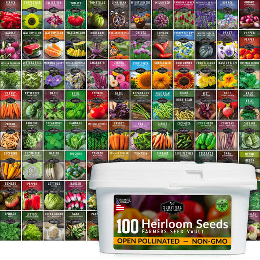 Farmer's Seed Collection – 100 Heirloom Seed Packets for Serious Growing