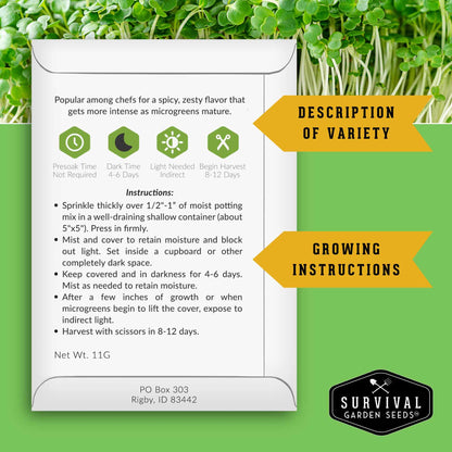 10-Variety Heirloom Microgreen Seed Pack – Non-GMO Seeds for Indoor Growing, Sprouting & Year-Round Nutrition