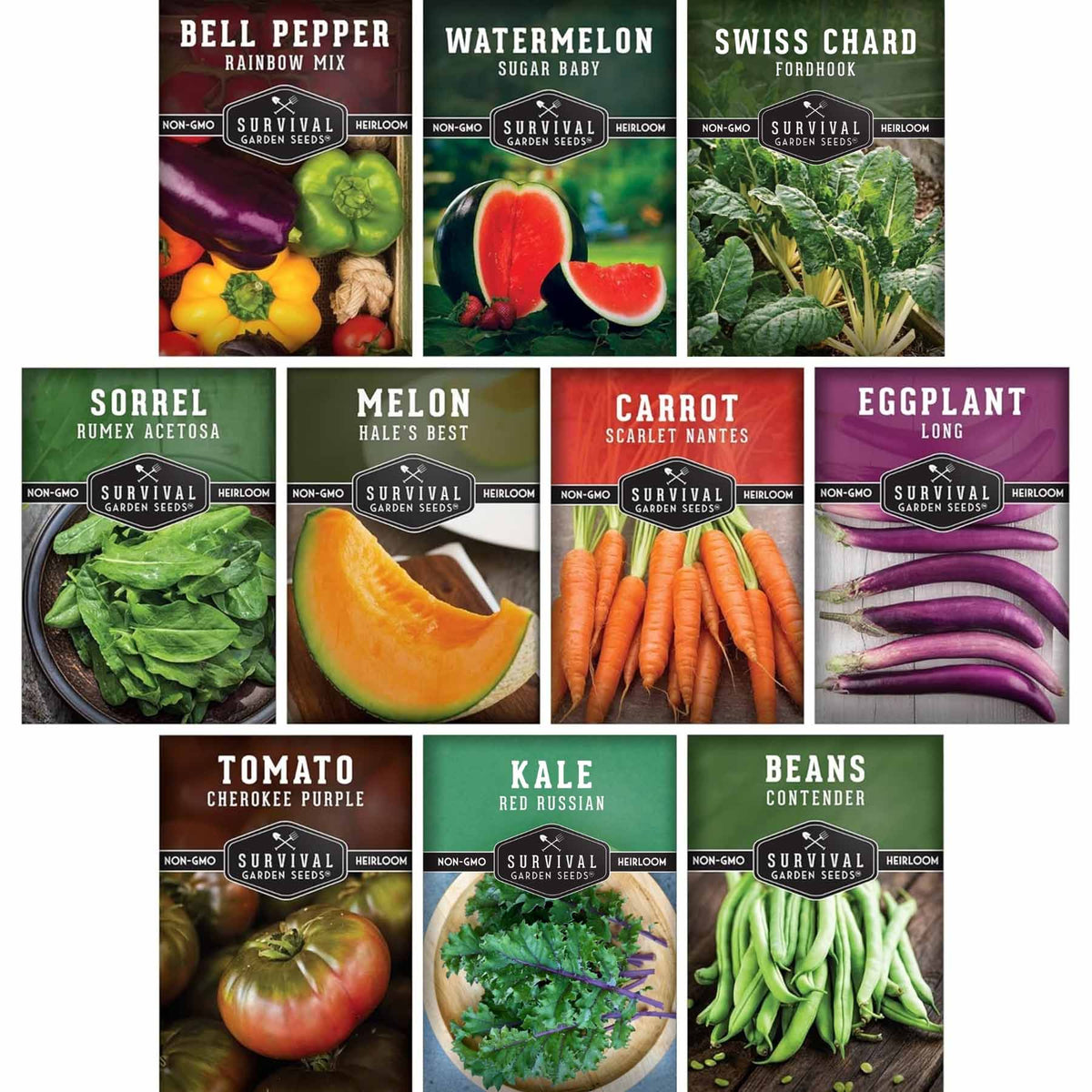 Drought-Tolerant Vegetable Seeds Variety Pack – 10 Heat-Resilient, Full-Sun Garden Favorites for Dry Climate Growing