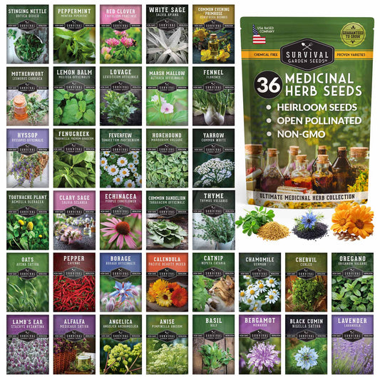 Medicinal Herb Seed Collection – 36 Heirloom Varieties to Grow Your Own Apothecary
