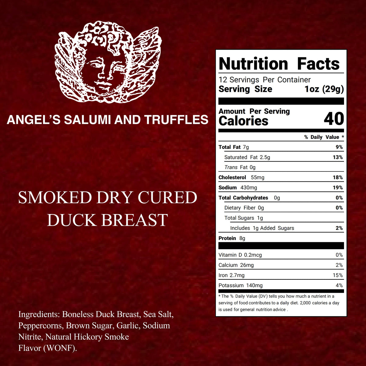 Smoked Duck "Prosciutto" - Dry Cured Duck Breast (10.5-12oz)