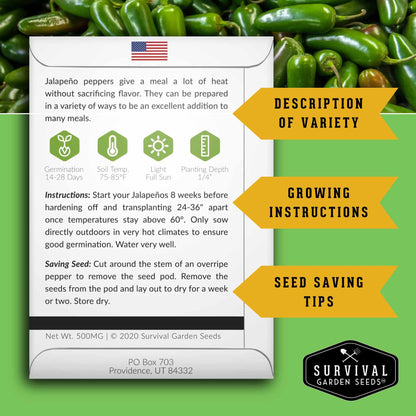 Salsa Garden Seed Collection – 5 Heirloom Non-GMO Varieties for Homemade Red & Green Salsa, Fresh Cooking & Food Preservation