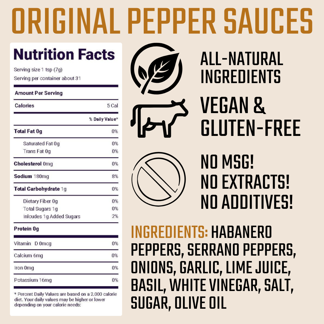 ORIGINAL PEPPER SAUCE, Condiment from Sauce Daddy LLC
