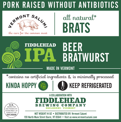 Fiddlehead IPA Bratwurst (8 Pack)