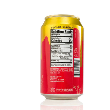 Sparkling Honey Sweetened Strawberry Soda Case, Beverage from Yes Honey