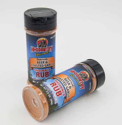 Rubs - Beer & Roasted Garlic 3.5 oz., Seasoning Rub Shaker from Hi-Country Snack Foods Inc.