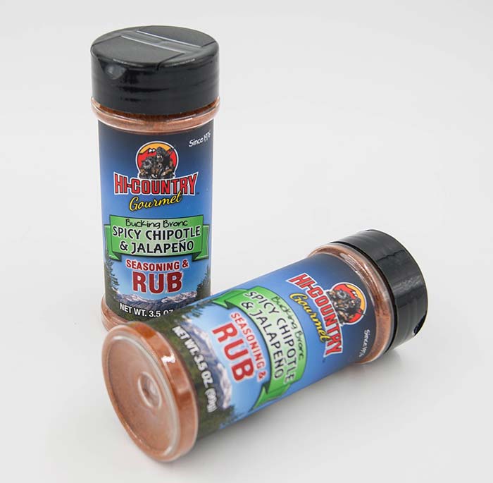 Rubs - Spicy Chipotle & Jalapeno Seasoning 3.5 oz., Seasoning Rub Shaker from Hi-Country Snack Foods Inc.