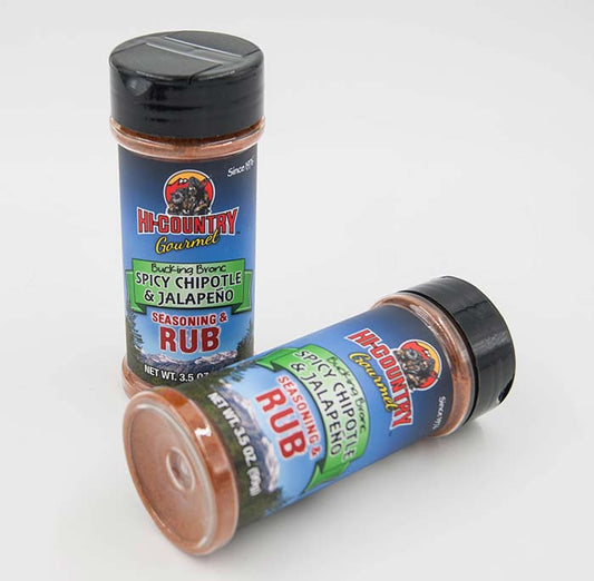 Rubs - Spicy Chipotle & Jalapeno Seasoning 3.5 oz., Seasoning Rub Shaker from Hi-Country Snack Foods Inc.