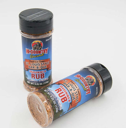 Rubs - St. Louis Style Bar-B-Que Seasoning 4.25 oz., Seasoning Rub Shaker from Hi-Country Snack Foods Inc.