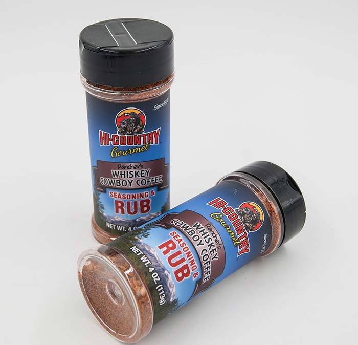 Rubs - Whiskey Cowboy Coffee Seasoning 4 oz., Seasoning Rub Shaker from Hi-Country Snack Foods Inc.