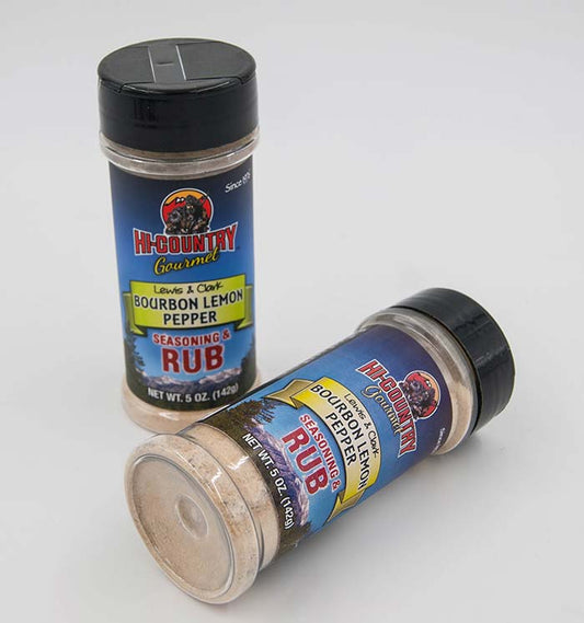 Rubs - Bourbon Lemon Pepper Seasonings Rub 5 oz., Seasoning Rub Shaker from Hi-Country Snack Foods Inc.