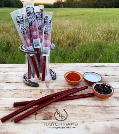 Buffalo and Beef Jerky Stick — Spicy | Buffalo Bob's, Meat from Ranch Hand Provisions