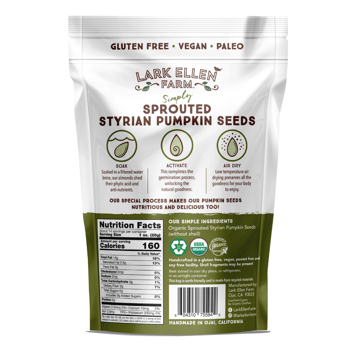 Styrian Pumpkin Seeds, Sprouted Organic, image 5 of 7