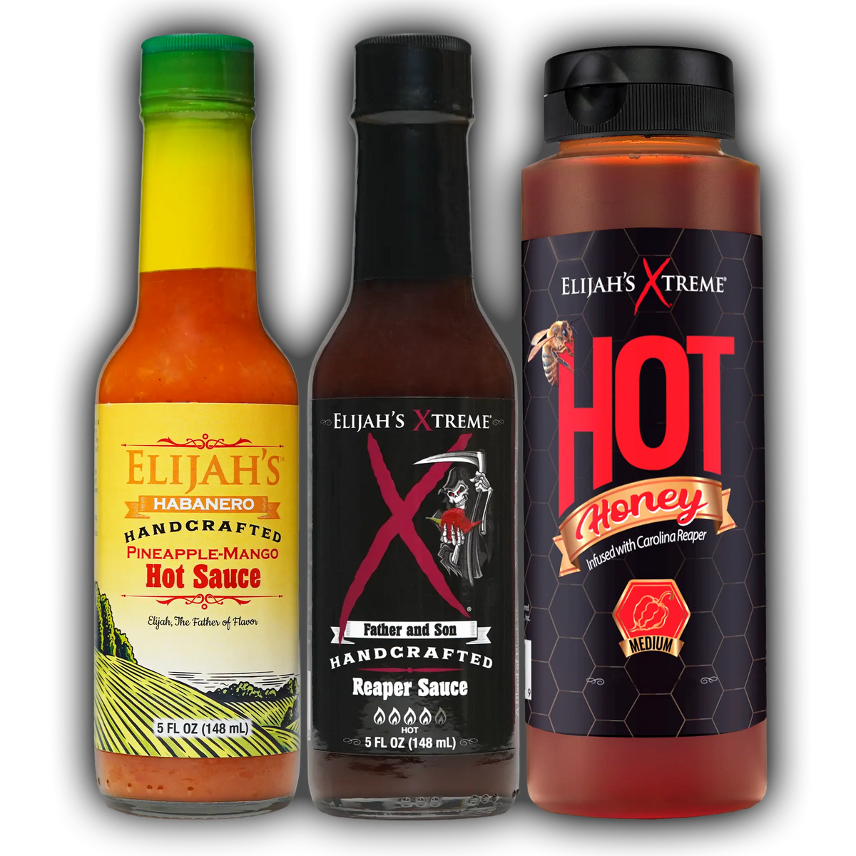 SWEET & HEAT TRIO HOT SAUCE VARIETY PACK by Elijah's Xtreme
