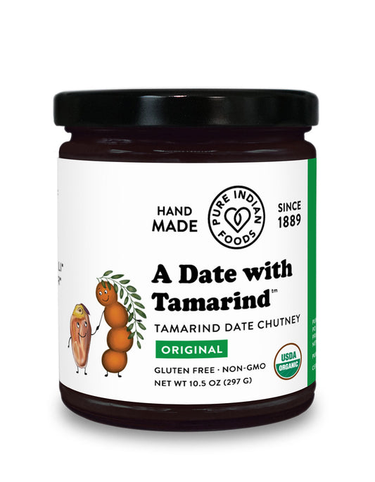A Date with Tamarind® - Tamarind Date Chutney, Certified Organic - 10.5 oz, Relish & Chutney from Pure Indian Foods