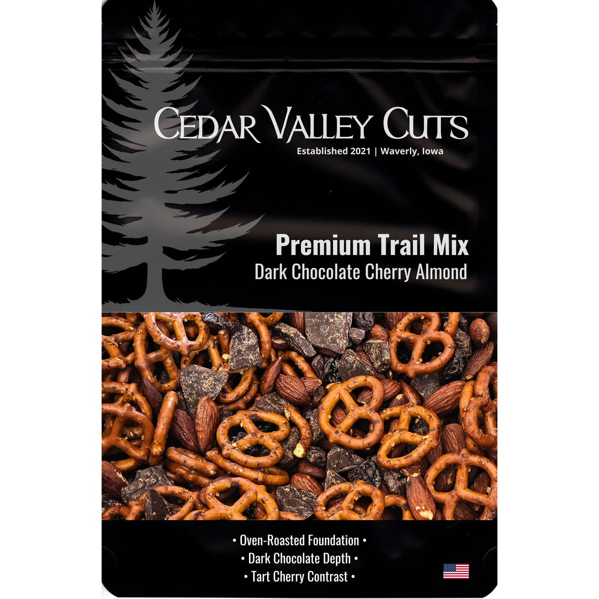 Dark Chocolate Cherry Almond Premium Trail Mix, Snacks from Cedar Valley Cuts
