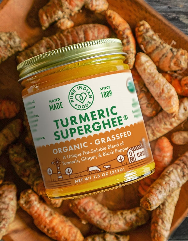 Turmeric Superghee™, Grassfed & Certified Organic - 7.5 oz, Cooking Oils from Pure Indian Foods