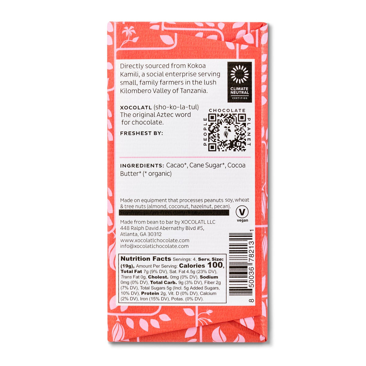 Kilombero Valley, Tanzania 73%, Confection from Xocolatl Small Batch Chocolate