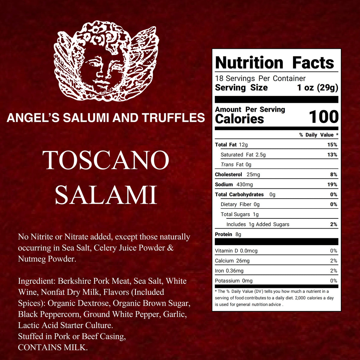 Italian Toscano Salami (1.1lb)